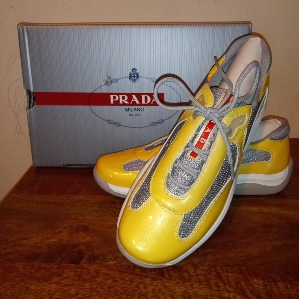 Prada America's Cup sneakers Yellow & Silver